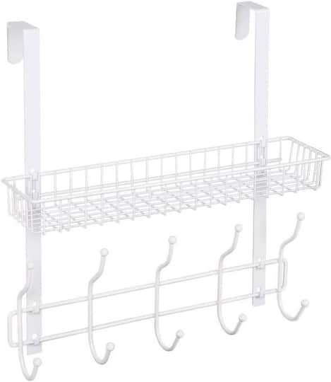 17" Over the Door Hook Hanger with Mesh Basket